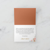 Sweet Pumpkin Floral Baby shower Bedankkaart (Binnen)