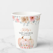 Sweet Pumpkin Floral Baby shower Papieren Bekers (Voorkant)
