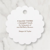 Sweet Pumpkin Herfst Baby shower Bedankjes Labels (Achterkant)