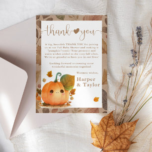Sweet Pumpkin Herfst Baby shower Bedankkaart
