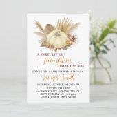 Sweet Pumpkin Herfst Baby shower Invitation Kaart (Staand voorkant)