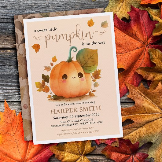 Sweet Pumpkin Herfst Baby shower Kaart