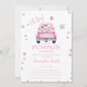 Sweet Pumpkin herfst baby shower Pink Bow Coquette Kaart (Voorkant)