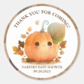 Sweet Pumpkin Herfst Baby shower Ronde Sticker (Voorkant)