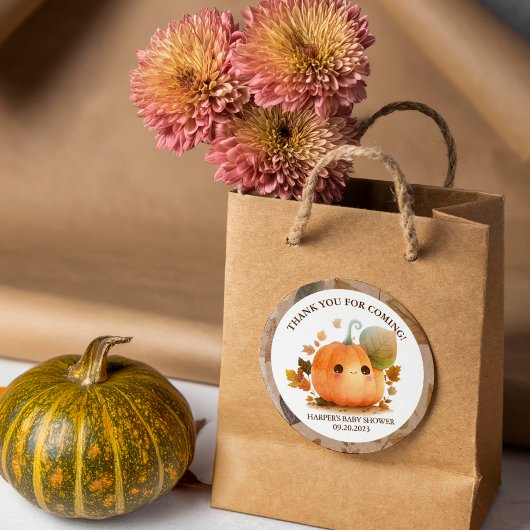 Sweet Pumpkin Herfst Baby shower Ronde Sticker