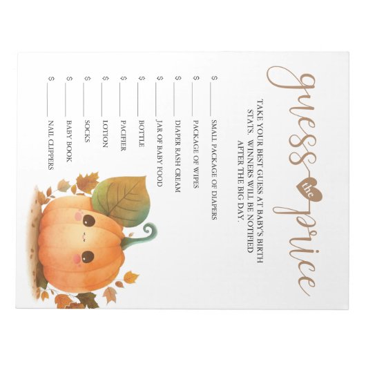 Sweet Pumpkin Herfst Raad de prijs Notitieblok (Voorkant)