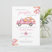 Sweet Pumpkin Pink Baby shower Foto QR-code Kaart (Staand voorkant)