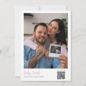 Sweet Pumpkin Pink Baby shower Foto QR-code Kaart (Achterkant)
