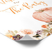 Sweet Pumpkin Rustic Bloemen Wensen voor Baby Sign Poster (Hoek)