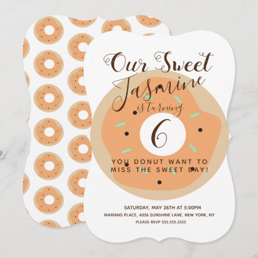 Sweet Pumpkin Sprinkle Donut Birthday Kaart (Voorkant / Achterkant)