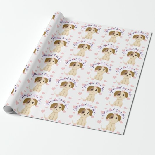 Sweet Puppy  Cadeaupapier (Uitgerold)