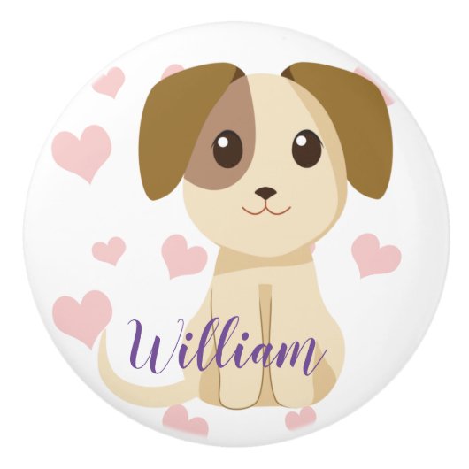 Sweet Puppy Keramische Knop (Voorkant)