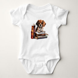 Sweet Puppy met boeken en glazen Romper