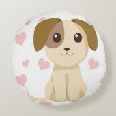 Sweet Puppy Rond Kussen (Achterkant)