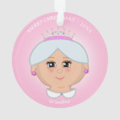 Sweet Queen Grandma op roze Ornament (achterkant)