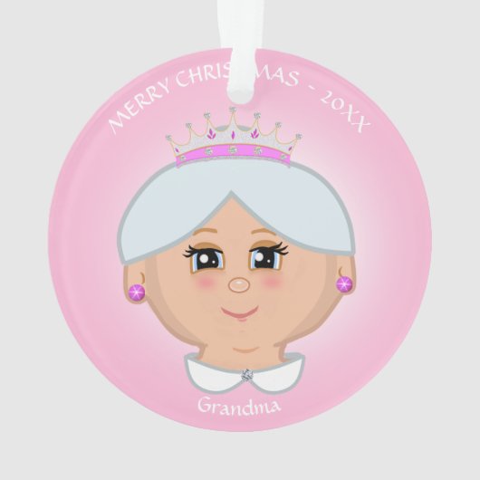 Sweet Queen Grandma op roze Ornament (achterkant)
