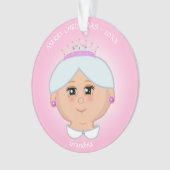 Sweet Queen Grandma op roze Ornament (voorkant)
