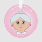 Sweet Queen Grandma op roze Ornament (voorkant)