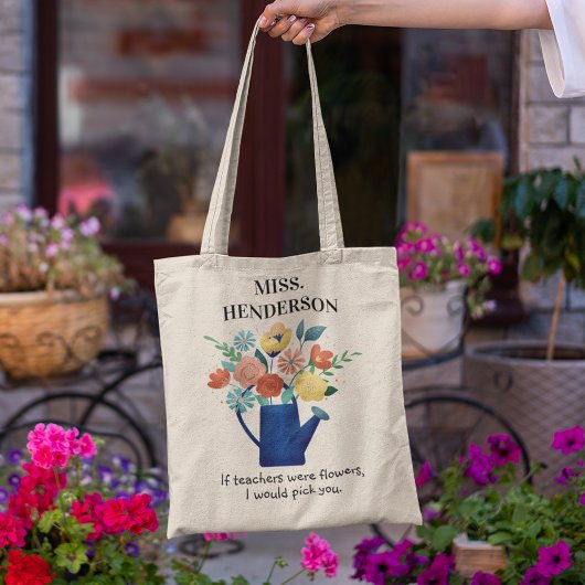 Sweet Quote Teachers Gift | Kleurvolle bloemen Tote Bag