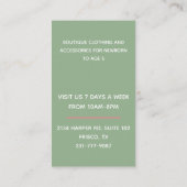 Sweet Rabbit and Floral Wreath Visitekaartje (Achterkant)