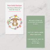 Sweet Rabbit and Floral Wreath Visitekaartje (Voorkant / Achterkant)