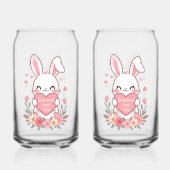 Sweet Rabbit and Flowers Blikvorm Glas (Achterkant)