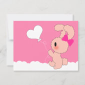 Sweet Rabbit Cute 4th Birthday-uitnodiging Kaart (Voorkant)
