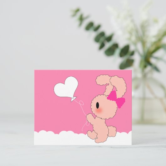 Sweet Rabbit Cute 4th Birthday-uitnodiging Kaart (Staand voorkant)