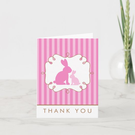 Sweet Rabbits Baby shower Dank je wel Bedankkaart (Voorkant)