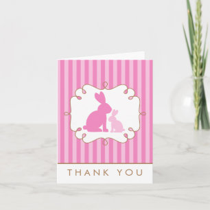 Sweet Rabbits Baby shower Dank je wel Bedankkaart
