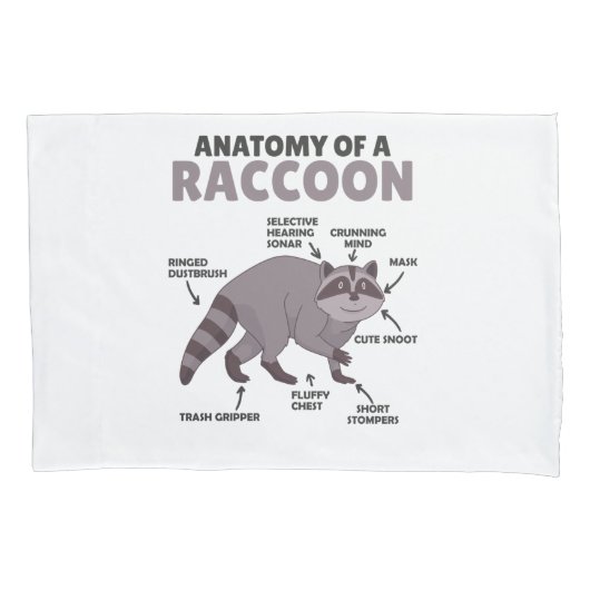 Sweet Raccoon-anatomie van een raket Kussensloop (Voorkant)