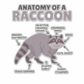 Sweet Raccoon-anatomie van een raket Sticker (Voorkant)