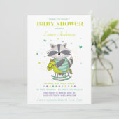Sweet Raccoon Baby shower Kaart (Staand voorkant)