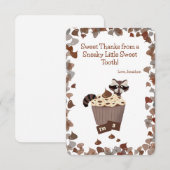 Sweet Raccoon & Chocolate Treat Verjaardag Dank u Bedankkaart (Voorkant / Achterkant)