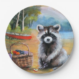 Sweet Raccoon, kano, zomerscène Papier Bord