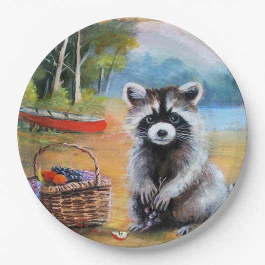 Sweet Raccoon, kano, zomerscène Papier Bord (Voorkant)