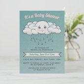 Sweet Rain Cloud Baby shower Uitnodiging (Staand voorkant)