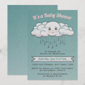Sweet Rain Cloud Baby shower Uitnodiging (Voorkant / Achterkant)