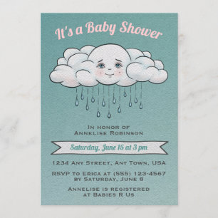 Sweet Rain Cloud Baby shower Uitnodiging