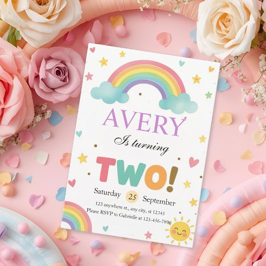 Sweet Rainbow 2e Verjaardag Kaart