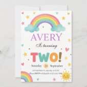 Sweet Rainbow 2nd Birthday Kaart (Voorkant)