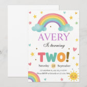 Sweet Rainbow 2nd Birthday Kaart (Voorkant / Achterkant)