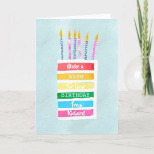 Sweet Rainbow Cake Feestdagen Kaart