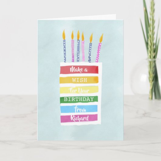 Sweet Rainbow Cake Feestdagen Kaart (Voorkant)