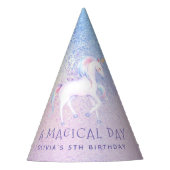 Sweet Rainbow Eenhoorn Glittery Verjaardagsfeest Feesthoedjes (Voorkant)