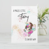 ** Sweet Rainbow Fairy Baby shower uitnodiging (Staand voorkant)