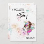 ** Sweet Rainbow Fairy Baby shower uitnodiging (Voorkant / Achterkant)