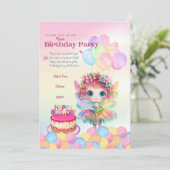 Sweet Rainbow Fairy verjaardagsuitnodiging voor me Kaart (Staand voorkant)