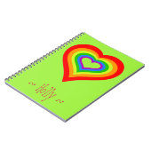 Sweet Rainbow Heart grafisch ontwerp, speciaal aan Notitieboek (Linkerzijde)