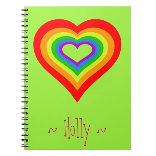 Sweet Rainbow Heart grafisch ontwerp, speciaal aan Notitieboek (Voorkant)